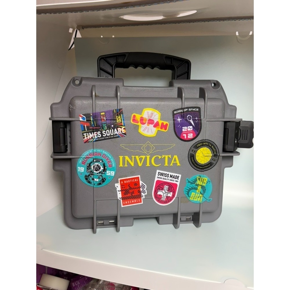 Invicta Impact Watch Storage Case Gray Hard Shell Collector Display Box Foam‎